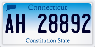 CT license plate AH28892