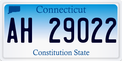 CT license plate AH29022