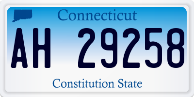 CT license plate AH29258