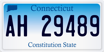 CT license plate AH29489