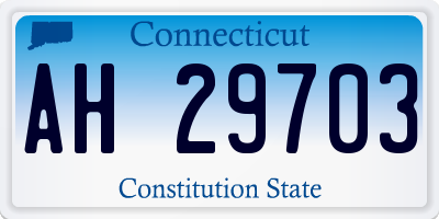 CT license plate AH29703