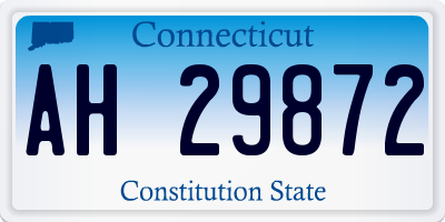 CT license plate AH29872