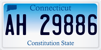 CT license plate AH29886