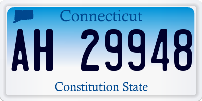 CT license plate AH29948