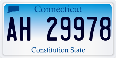 CT license plate AH29978