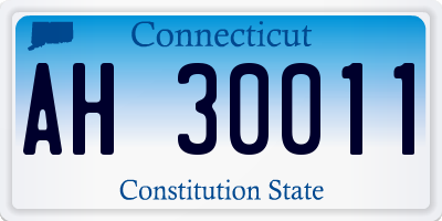 CT license plate AH30011