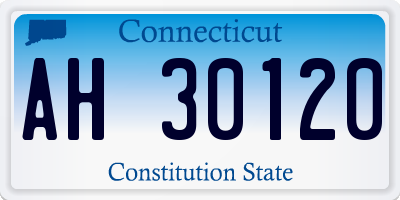 CT license plate AH30120