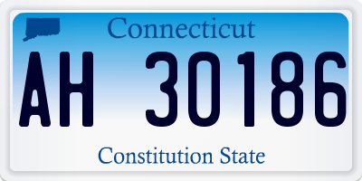 CT license plate AH30186