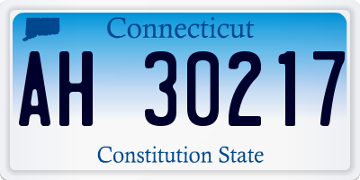 CT license plate AH30217