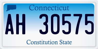 CT license plate AH30575