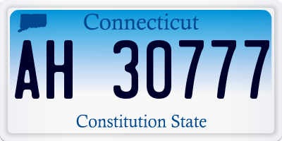 CT license plate AH30777