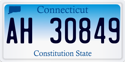 CT license plate AH30849
