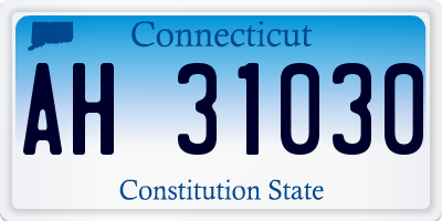 CT license plate AH31030