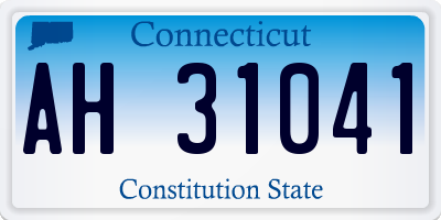 CT license plate AH31041