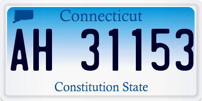 CT license plate AH31153