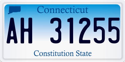 CT license plate AH31255