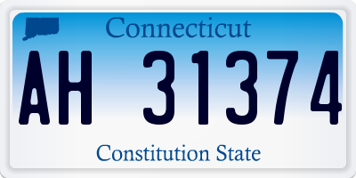 CT license plate AH31374