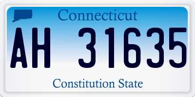 CT license plate AH31635