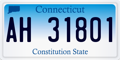 CT license plate AH31801