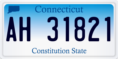 CT license plate AH31821