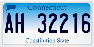 CT license plate AH32216