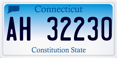 CT license plate AH32230