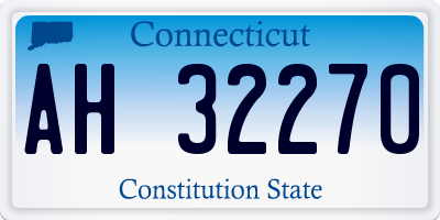 CT license plate AH32270