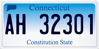 CT license plate AH32301