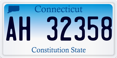 CT license plate AH32358