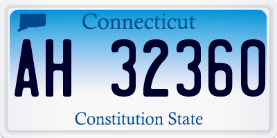 CT license plate AH32360
