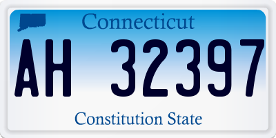 CT license plate AH32397