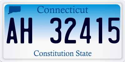 CT license plate AH32415