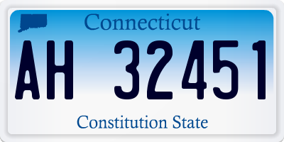 CT license plate AH32451