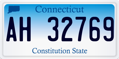 CT license plate AH32769