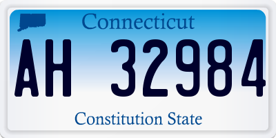 CT license plate AH32984