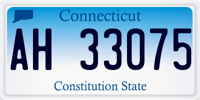 CT license plate AH33075