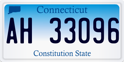 CT license plate AH33096