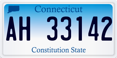 CT license plate AH33142