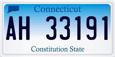 CT license plate AH33191