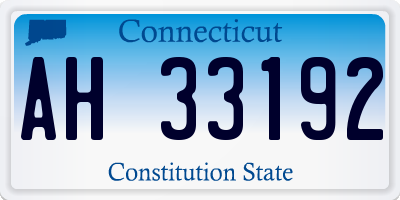 CT license plate AH33192