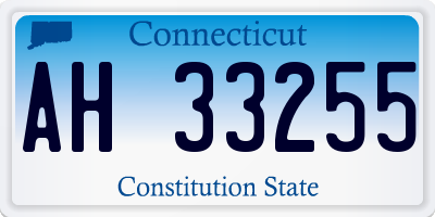 CT license plate AH33255