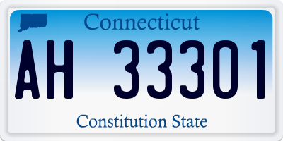 CT license plate AH33301