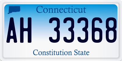 CT license plate AH33368