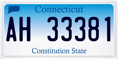 CT license plate AH33381