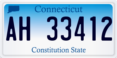 CT license plate AH33412