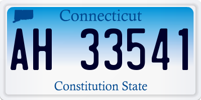 CT license plate AH33541