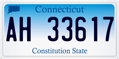 CT license plate AH33617