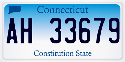 CT license plate AH33679