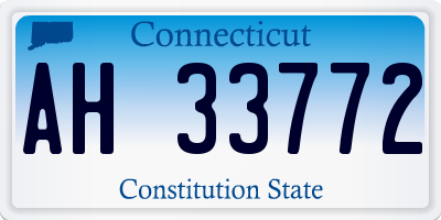 CT license plate AH33772
