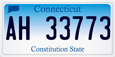CT license plate AH33773